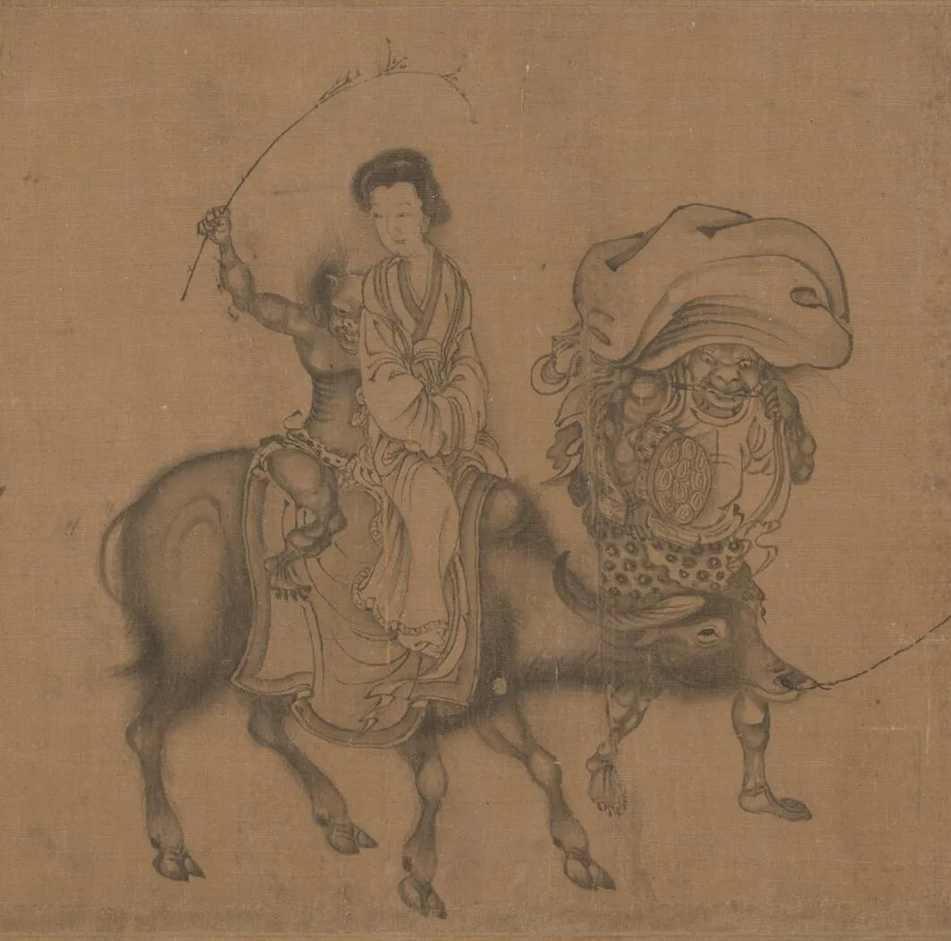Zhong Kui Marries Off His Sister - Traditional Chinese painting depicting the legendary wedding ceremony
